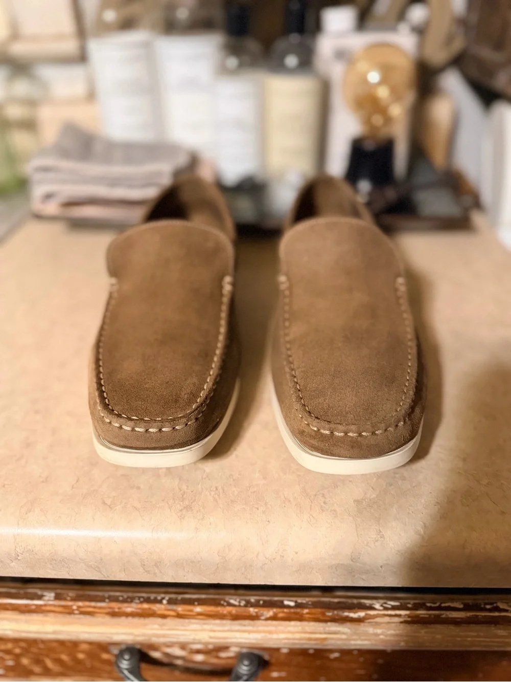 Stone Haven Made In Italy Vera Pelle Brown Suede Venetian Loafers Men’s sz 11